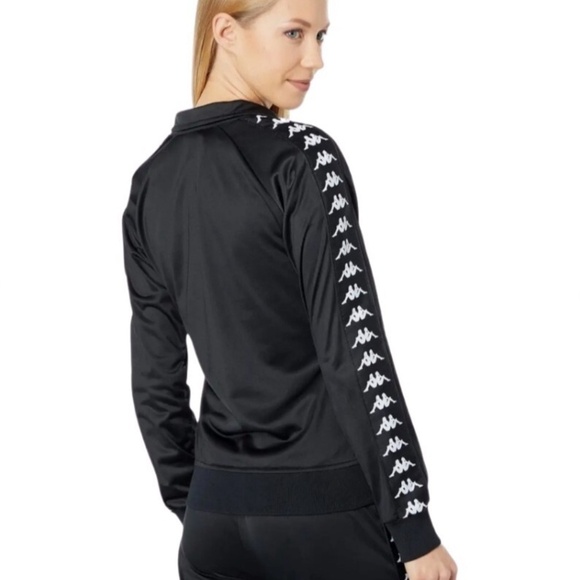 Kappa 222 Banda Wanniston Slim Fit Street Track Jacket Black White Size Large - Picture 4 of 14